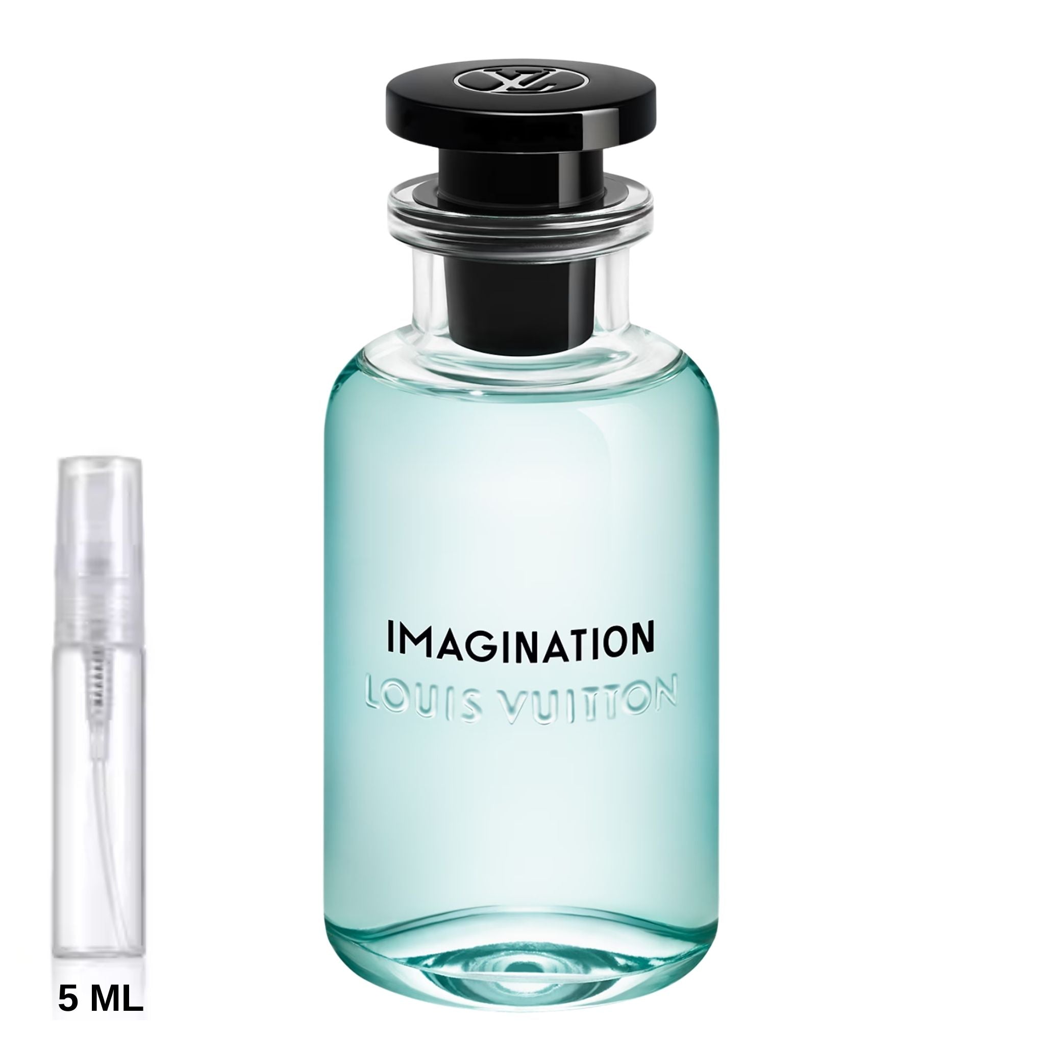 Louis Vuitton Imagination perfume, 5 ML sample bottle showcasing a fresh and modern fragrance, ideal for daily use.